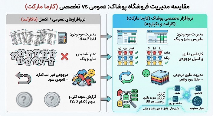 نمر افزار حسابداری فروشگاهی کارما صنف پوشاک